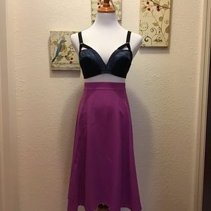 Vibrant Fuschia Silk Skirt S 26” Waist